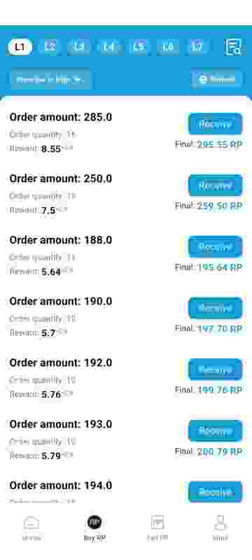Winpay app account dashboard screenshot